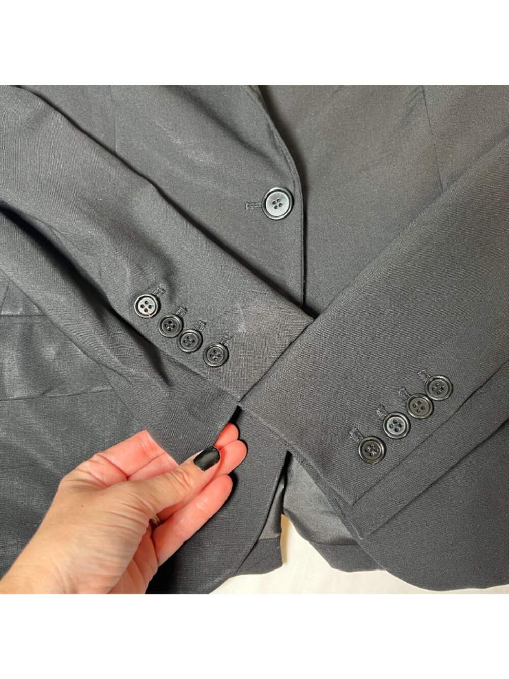 Theory Wool Stretch Blazer Single Button Black Fitted Structured Jacket Size 6 - Picture 10 of 12